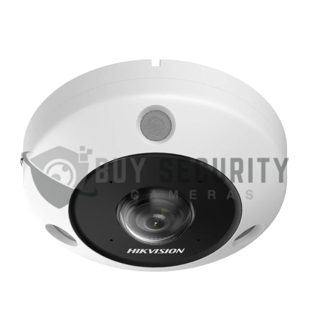 Hikvision DS-2CD6365G1-IVS 6MP Outdoor Fisheye Camera, Built-in Mic, 15m IR, Panoramic, 1.16mm