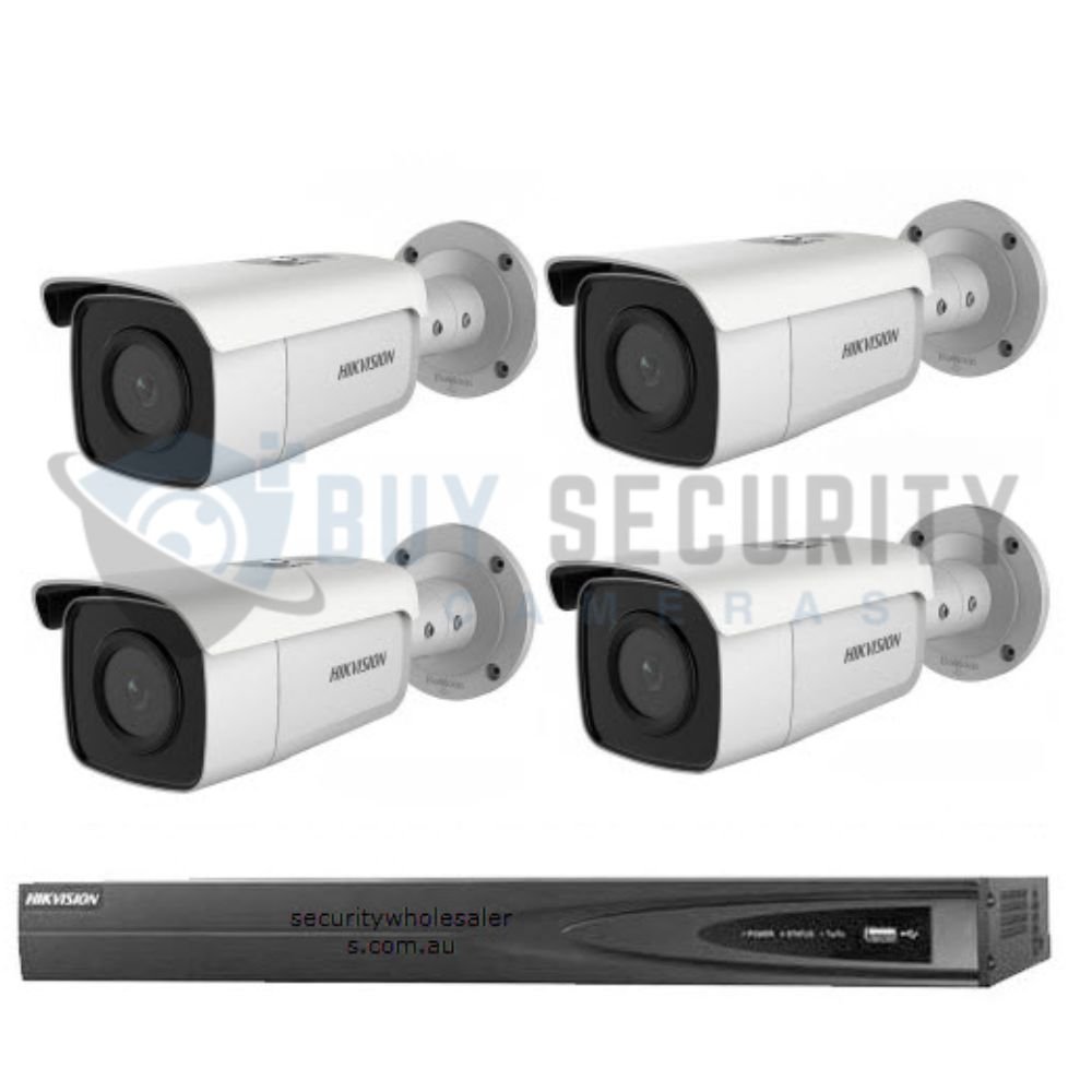 8MP 4CH Hikvision CCTV Kit_ 4 x Outdoor Bullet Cameras powered by Darkfighter & Acusense + 4CH NVR