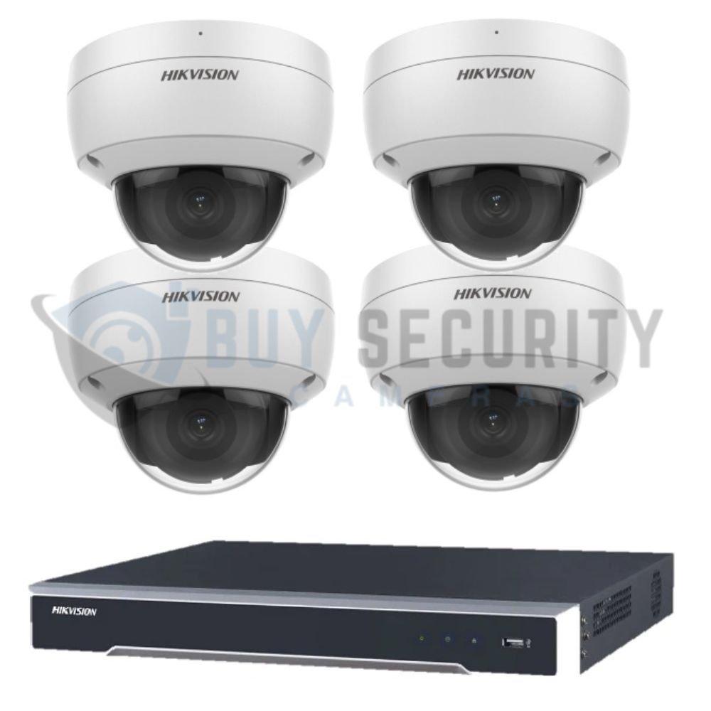 8MP 4CH Hikvision CCTV Kit_ 4 x Outdoor Vandalproof Domes w_Acusense + 4CH NVR