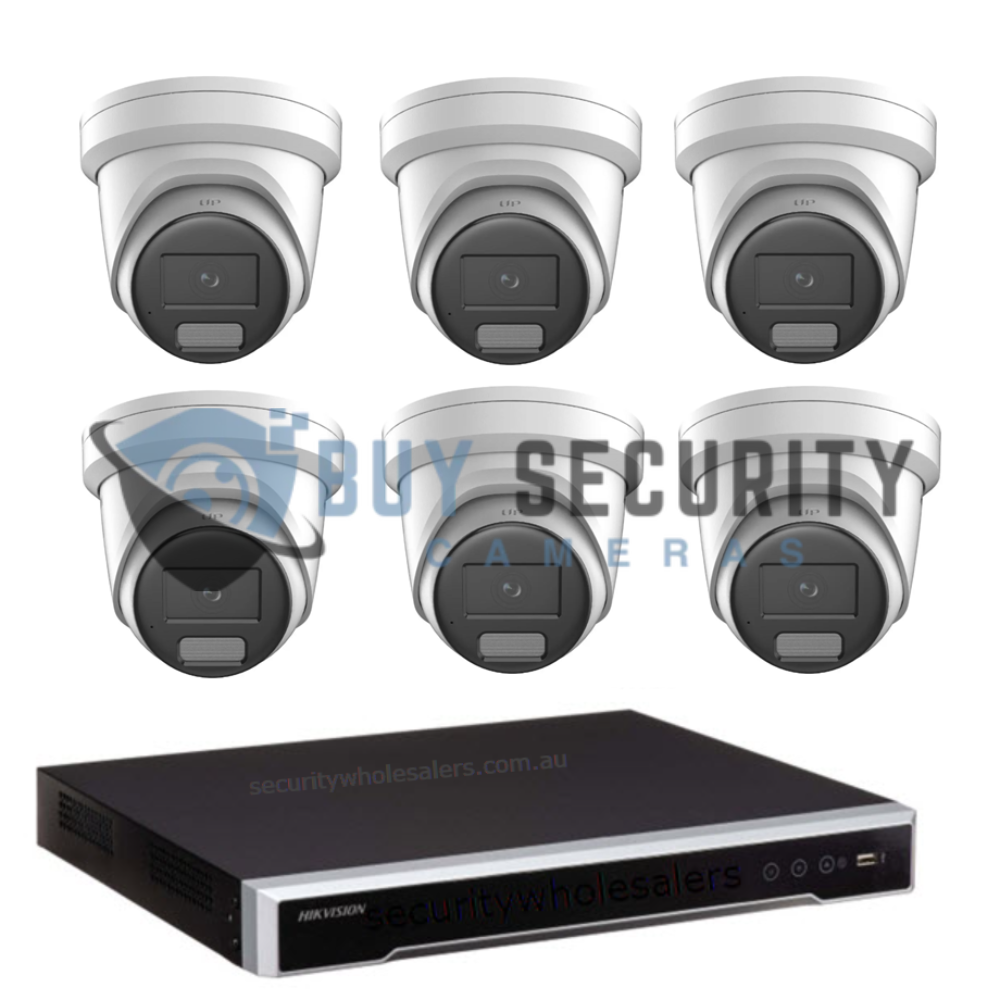 8MP Hikvision Colorvu 3.0 HYBRID CCTV Kit 6 x DS-2CD2387G3-LIS2UYSL Liveguard Gen 3 Cameras + 8CH M Series NVR 4TB