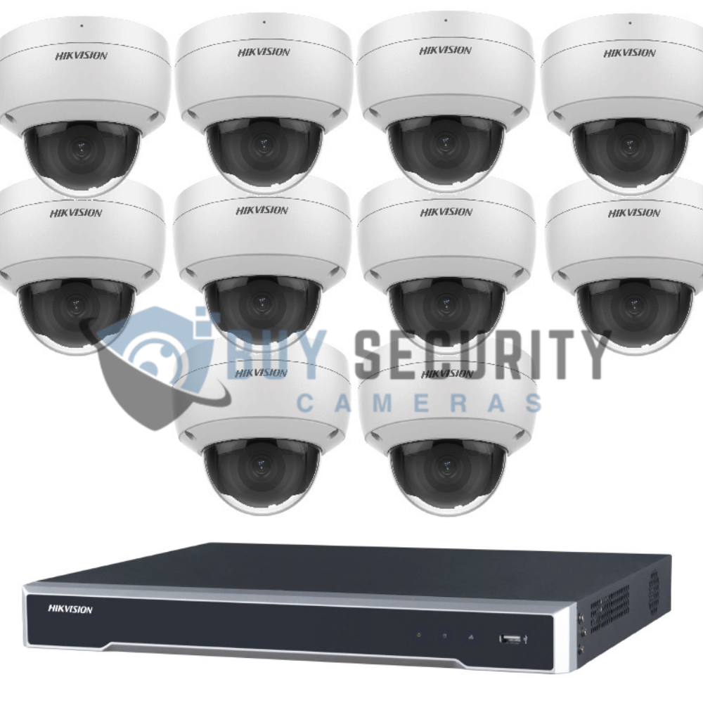 Hikvision 10 Camera 8MP AcuSense Security Kit with 16CH 16 PoE 8K NVR, 10x Fixed Turret Cameras, Built-In Microphone, No HDD Included
