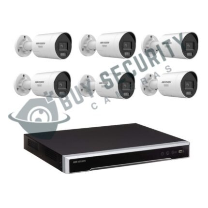 Hikvision 6 Camera Kit 6MP ColorVu with 8CH PoE NVR, 6x Mini Bullet Cameras, 4TB HDD Included