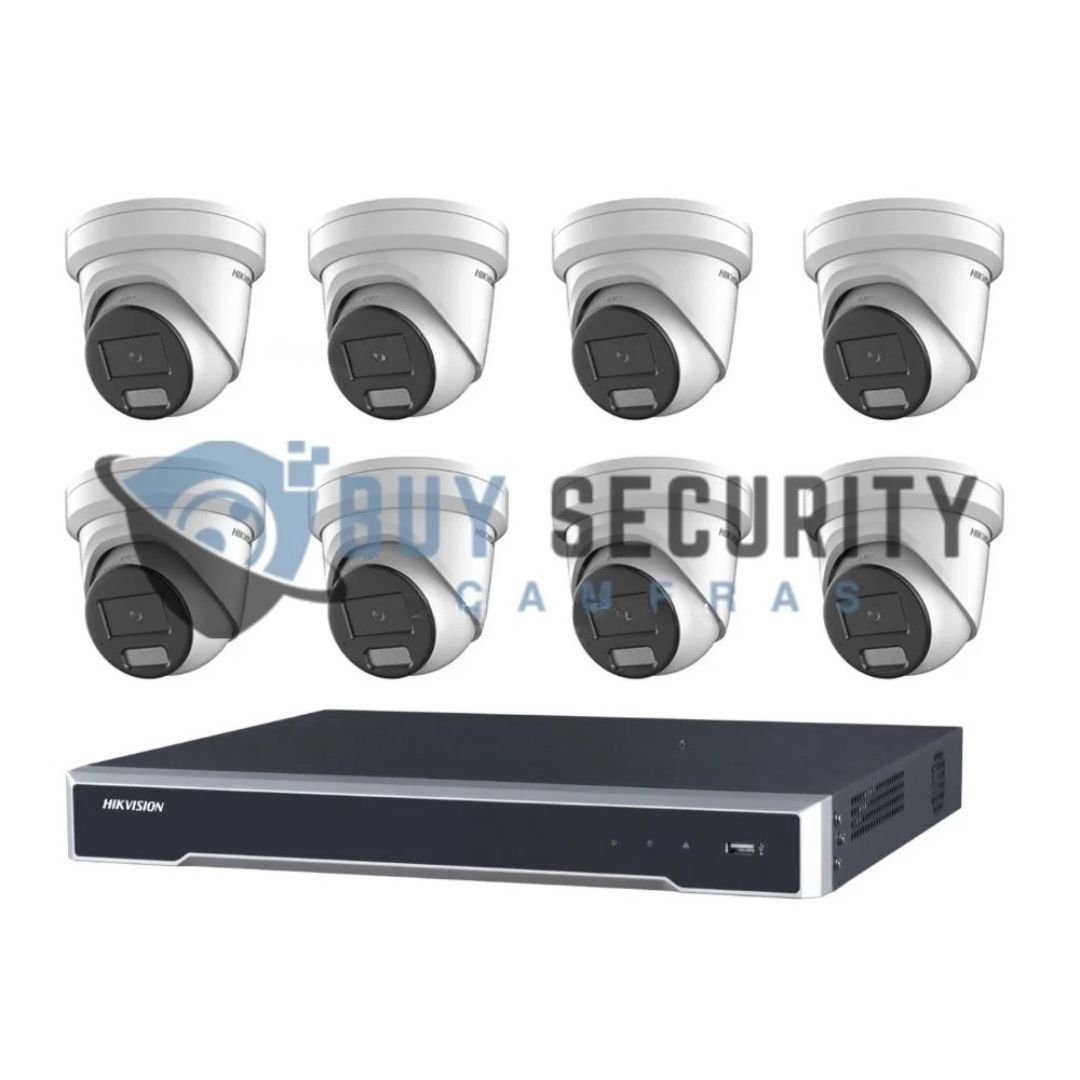 Hikvision-6MP-8CH-CCTV-Kit-8-Outdoor-Turret-Cameras-with-AcuSense-8CH-PoE-NVR-4TB