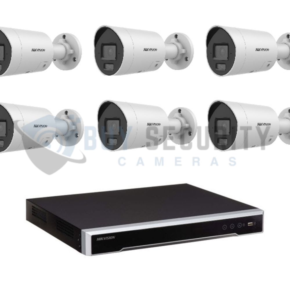 Hikvision 6MP AcuSense CCTV Kit – 6x Mini Bullet Cameras + 8CH PoE NVR NO HDD
