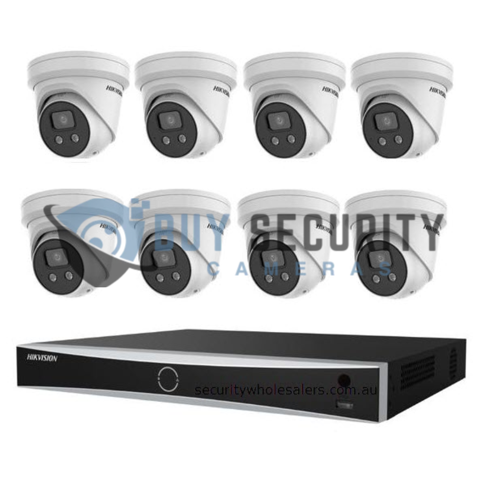 Hikvision 8MP Acusense 8 x Outdoor Turret With Strobe & Siren + 8CH NVR CCTV Kit